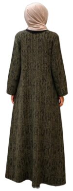 "Adh Dhuha" Women's Printed Long Abaya Dress with Hood & Front Zip | Full-Length Modest Wear | Cotton Blend Maxi Dress with Pockets - Image 3