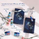Blue Nectar Luxe Earth Gift Box for Women & Men | Premium Skincare with Bakuchi Serum, Kumkumadi Scrub, Honey Face Wash, Saffron Cream & Green Tea Lotion | Gift Set for All Occasions | Pack of 5 - Image 3