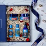 Blue Nectar Luxe Earth Gift Box for Women & Men | Premium Skincare with Bakuchi Serum, Kumkumadi Scrub, Honey Face Wash, Saffron Cream & Green Tea Lotion | Gift Set for All Occasions | Pack of 5 - Image 4