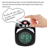 DRAYA DEAL'S Digital LCD Display Colorful Voice Projection Alarm Clock Weather Station LED with Temperature Wake Up Projector Clocks Without Battery - Black - Image 5