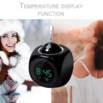 DRAYA DEAL'S Digital LCD Display Colorful Voice Projection Alarm Clock Weather Station LED with Temperature Wake Up Projector Clocks Without Battery - Black - Image 6