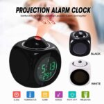 DRAYA DEAL'S Digital LCD Display Colorful Voice Projection Alarm Clock Weather Station LED with Temperature Wake Up Projector Clocks Without Battery - Black - Image 7
