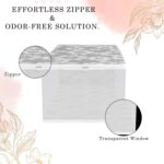 Kuber Industries Shoe Cover | Waterproof Shoe Storage Bag | Travel Shoe Storage Bag | Side Visible Window Shoe Organizer | Shoe Protector Bag | Flower Quilted | Pack of 2 | Gray - Image 3