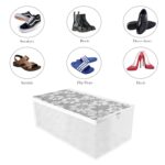 Kuber Industries Shoe Cover | Waterproof Shoe Storage Bag | Travel Shoe Storage Bag | Side Visible Window Shoe Organizer | Shoe Protector Bag | Flower Quilted | Pack of 2 | Gray - Image 6