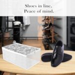 Kuber Industries Shoe Cover | Waterproof Shoe Storage Bag | Travel Shoe Storage Bag | Side Visible Window Shoe Organizer | Shoe Protector Bag | Flower Quilted | Pack of 2 | Gray - Image 7
