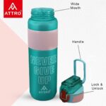 ATTRO Plastic Scout Sports 1000ml Water Bottle with Flip Top Lid Stylish Bottle BPA Free Leak Proof Ideal for Gym Workout, Outdoor, School & Office - Sea Green - Image 3