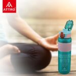 ATTRO Plastic Scout Sports 1000ml Water Bottle with Flip Top Lid Stylish Bottle BPA Free Leak Proof Ideal for Gym Workout, Outdoor, School & Office - Sea Green - Image 7
