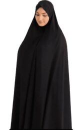 irani rida chadar for muslim women girls long black sleeveeless front open - Image 3