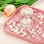 ecofynd 1400 Pcs 8 in 1 Cream Pearls Beads, Shiny Moti for Jewelry Earring Necklace Bracelet Making, Beading DIY Kit for Women Girls Kids (Size- 3/4/5/8/10/12/13/15mm, CS2101), Plastic - Image 3