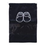 Kuber Industries Parachute Shoe Bag|Water Resistant & Dust Proof Drawstring Organizer|Shoe Storage Bag for Home, Travelling, Pack of 3 (Black) - Image 4