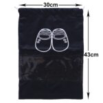 Kuber Industries Parachute Shoe Bag|Water Resistant & Dust Proof Drawstring Organizer|Shoe Storage Bag for Home, Travelling, Pack of 3 (Black) - Image 7