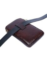 CHIMERA Pure Leather Mini Cross body Small Mobile Sling Bag | Cell Phone Waist Pouch | Croco Texture for Men and Women - Image 5