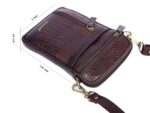 CHIMERA Pure Leather Mini Cross body Small Mobile Sling Bag | Cell Phone Waist Pouch | Croco Texture for Men and Women - Image 7