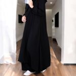 Bashariya Modest Two-Piece Abaya and Skirt Set | Elasticated Sleeves | Premium Firdaus Fabric | Knee-Length Burqa Niqab for Women & Girls - Image 5
