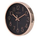 Daniel Hechter Paris Adour Collection Wall Clock, Silent Sweep Non-Ticking, 12 inch(30cm) HD Glass Black Dial, Rose Gold Plastic Frame, 3D Numerals, Modern Decorative Clock for Home & Office - Image 3