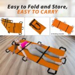 OTICA Foldable Soft Stretcher For Medical Use - Portable Waterproof Stretcher For Patient, Emergency Use | Patient Transport Stretcher | Orange Stretcher With Carry Bag Support Upto 110kg Weight - Image 5