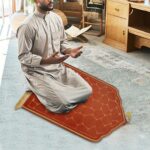 Islamic Muslim Prayer Rug Flannel Carpet Soft 25.5X45Inch for Kids Men Women Style Q|Home & Garden|Rugs & Carpets|Door Mats & Floor Mats - Image 8