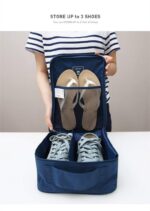 Styleys Waterproof Shoe Bag/Shoe Pouch For Travelling/Storage (Navy Blue) - S1095 - Image 4
