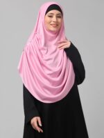 Stone White Plated Hijab | Khimar | Prayer Hijab for Girls & Women – Elegant & Ready-to-Wear Islamic Wear - Image 4