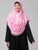 Stone White Plated Hijab | Khimar | Prayer Hijab for Girls & Women – Elegant & Ready-to-Wear Islamic Wear - Image 5