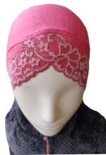 Womenâ'S Premium,Lace Jersey Under Scarf,Bonette Innercap,Headscarves,Hijab-Pink, Female - Image 3
