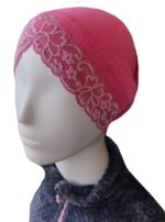 Womenâ'S Premium,Lace Jersey Under Scarf,Bonette Innercap,Headscarves,Hijab-Pink, Female - Image 5