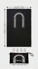 Traveling Janamaz Prayer Mat | Black Lightweight Waterproof Portable Janamaj | Full Size Prayer Rug with Compact Zippered Pouch - Image 6
