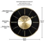 Daniel Hechter Paris Seine Collection Wall Clock, Silent Sweep Non-Ticking,12 inch(30cm) HD Glass Black Dial, Gold Aluminum Face & Metal Frame, Modern Decorative Clock for Home & Office - DHCL1004 - Image 4