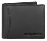amazon basics Leather Wallet | Durable Leather Craftsmanship | 6 Card Slots, 2 Cash Compartments, Zip Pocket (Black) - Image 3