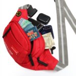 Large Pockets for Men or Women Handy Hiking Zip Pouch Money Style Travel Holder with Waist Bag Style Travel Pouch Passport Holder with Adjustable Strap Belt Bag (Red) - Image 5