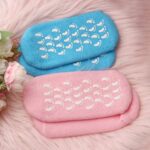 Moisturizing Gel Heel Socks with Anti Slip Rubber Footprints, Pink Open Toe Foot Care Socks (2 Pieces) - Image 5