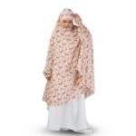 ANA Noor Jahan Pink Hibiscus Floral Prayer Dress – Pure Cotton Namaz Makhna with Tie Knot | Lightweight, Breathable for Hajj, Umrah & Salah - Image 5