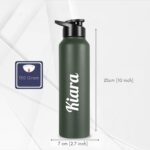 CASPIAN /// Hike Stainless Steel Customize Sipper Water Bottle Leak Proof Thunder for Fridge Home Office Travel School Kids Boys Girls Adults Sports Gym Yoga (M-Green 1 Litre, Set of 1) - Image 4