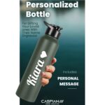 CASPIAN /// Hike Stainless Steel Customize Sipper Water Bottle Leak Proof Thunder for Fridge Home Office Travel School Kids Boys Girls Adults Sports Gym Yoga (M-Green 1 Litre, Set of 1) - Image 5