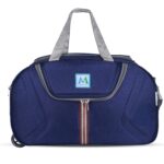M MEDLER Jerry Duffle Bag | Waterproof Strolley Duffle Bag | 2 Wheel Duffel Bag | Luggage Bag with Adjustable Strap (Navy Blue) - Image 3