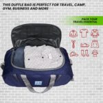 M MEDLER Jerry Duffle Bag | Waterproof Strolley Duffle Bag | 2 Wheel Duffel Bag | Luggage Bag with Adjustable Strap (Navy Blue) - Image 4