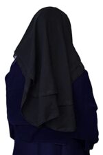 VASTRAGRAH Women's fashion Black color Chiffon fabric 3 layered Plain Pardi Nosepiece - Image 3