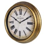 Daniel Hechter Paris Rhône Collection Wall Clock, Silent Sweep Non-Ticking,14 Inch (34.5 cm) HD Glass Vintage Dial, Gold Retro Plastic Frame, Modern Decorative Clock for Home & Office - DHCL1005 - Image 3