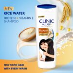Clinic Plus Strong & Thick Shampoo with Rice Water, Protein + Vitamin E for Hair Strengthening, Breakage Reduction and Thicker Hair,355 ml. - Image 3