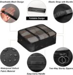 7 Set Packing Cubes Luggage Organizers With Travel Suitcases Accessories Bag, Toiletry Bag & Shoes Bag And Clothes Cosmetics Pouch (Black) - Image 5