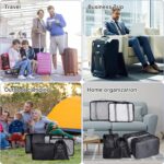 7 Set Packing Cubes Luggage Organizers With Travel Suitcases Accessories Bag, Toiletry Bag & Shoes Bag And Clothes Cosmetics Pouch (Black) - Image 7
