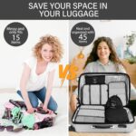 7 Set Packing Cubes Luggage Organizers With Travel Suitcases Accessories Bag, Toiletry Bag & Shoes Bag And Clothes Cosmetics Pouch (Black) - Image 10