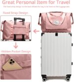 Cherryland Oxford Fabric Large Capacity Travel Bag, Foldable Travel Bag, Expandable Travel Duffel Bag, Collapsible Waterproof Large Capacity Travel Handbag, Overnight Bag for Women, Pink - Image 4