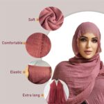Febfim 6PCS Women Soft Cotton Linen Crinkle Scarves Shawl Fashion Muslin Ladies Priceable Hijab Head Scarf - Image 5