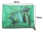 True-Ally 5 Pieces Transparent Pouch - Heavy-Duty Plastic Reinforced with Threads - Mesh Bag with Zipper for Organize Supplies (Colour May Vary, 21cm X 15cm)(A5) - Image 3