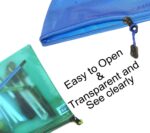 True-Ally 5 Pieces Transparent Pouch - Heavy-Duty Plastic Reinforced with Threads - Mesh Bag with Zipper for Organize Supplies (Colour May Vary, 21cm X 15cm)(A5) - Image 7