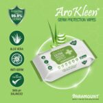 AROKLEEN 99.99% 96 Count Germ Protection Multipurpose Thick & Soft Wet Wipes, 100% Alcohol-Free, Disinfectant Sanitizer Wet Wipes for Skin & Surfaces, Aloe Vera Fragrance, Anti Germ Pack of 2 - Image 6