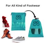 Kuber Industries Shoe Bags Pouches|Shoe Cover for Traveling|Non Woven Drawstring Bag|Shoe Bag for Shoes, Slipper, Heels|Transparent Window|Pack of 6 (Sky Blue) - Image 5