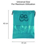 Kuber Industries Shoe Bags Pouches|Shoe Cover for Traveling|Non Woven Drawstring Bag|Shoe Bag for Shoes, Slipper, Heels|Transparent Window|Pack of 6 (Sky Blue) - Image 7