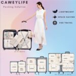 7 Pcs Set Packing Cubes Traveling Luggage Organizers Pack Bags for 24in Suitcase Travel Accessories (Beige, 7 Pcs) - Image 4